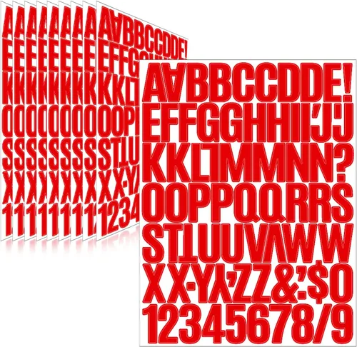 Vista 42 de Calcomanías de Letras para Tablón de Anuncios, 288 Piezas 18 Hojas 3 Pulgadas, Vinilo Impermeable, Colorido para Buzón, Ventana, Puerta, Letrero