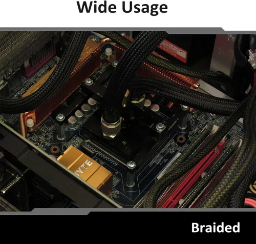 Vista 7 de Fundas para cables - Telar de alambre expandible de PET de 38 "-25 pies, malla oculta de alambre Braided para cable de video de alimentación USB