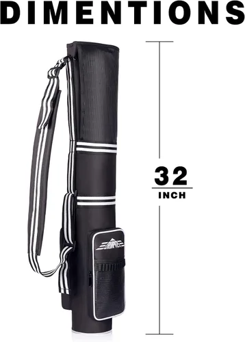 Vista 6 de Champkey Bolsa de golf profesional para el domingo (lleva de 3 a 9 palos) – 6 bolsillos de transporte y correa ajustable para golf, bolsa