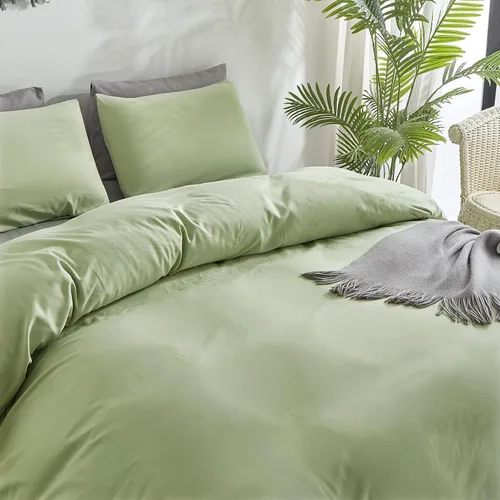 Vista 506 de CLOTHKNOW Juego de edredón de 3 piezas a cuadros color beige óxido, tamaño Full, juego de ropa de cama de cuadros edredón terracota con 2 fundas