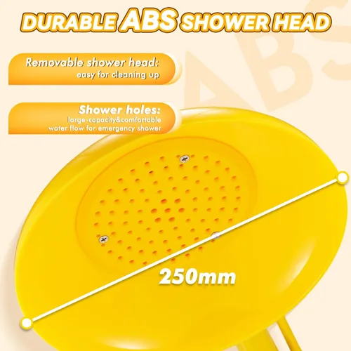 Vista 3 de CGOLDENWALL Estación de ducha de seguridad de emergencia Cabezal de ducha de montaje horizontal, rosca NPT de 1 pulgada, acero inoxidable