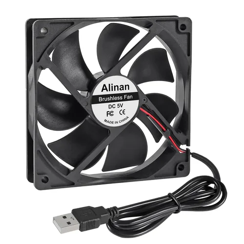 Vista 6 de Alinan 4pcs 4.724x4.724x0.984 in 5V Ventilador USB 2000RPM 66.3CFM 31.5dBA Computadora y Electrónica Ventilador de Refrigeración