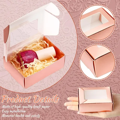 Vista 156 de Zonon 30 piezas de cajas de jabón para embalaje casero, mini cajas de regalo de papel kraft con ventana para panadería, caramelos, fabricación