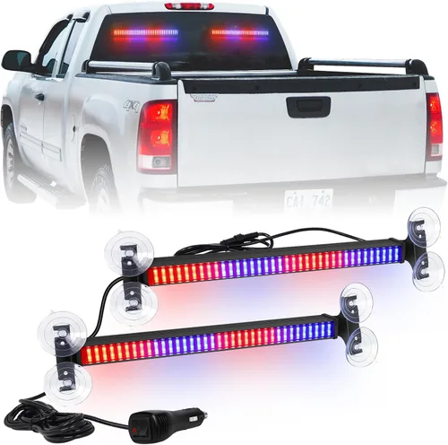Vista 8 de Barra de luces estroboscópicas 2 en 1 para asesor de tráfico de emergencia, advertencia de peligro de seguridad, luces interiores para parabrisas