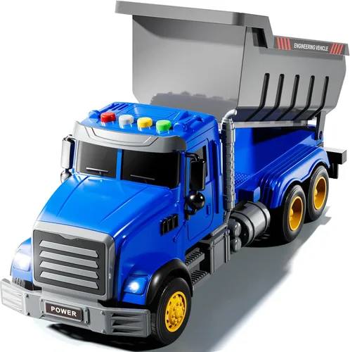 JUKUDAHU Camiones para niños de 3 a 5 años de edad, camión volquete para niños Lights and Sound, Kids Construction Truck, Garbage Truck Car Toys