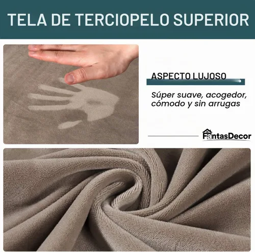 Vista 4 de FantasDecor Fundas de terciopelo para sofá de 2 piezas para sala, con cojín individual, protector elástico de muebles para mascotas, lavable a Negro