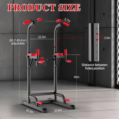 Vista 7 de K KiNGKANG Power Tower Dip Station, Multi-Function Assistive Trainer Pull Up for Home Gym Muscle Building and Beginner Exercises,Load 450LBS