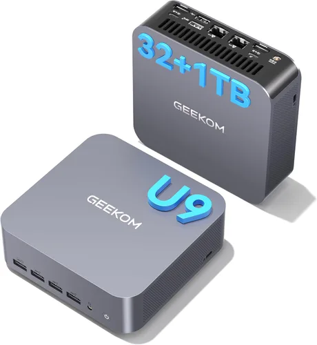 Vista 11 de Mini PC GEEKOM GT1 Mega AI, Intel Ultra9 185H (hasta 5.1 GHz) 32 GB DDR5+SSD de 2 TB Negro