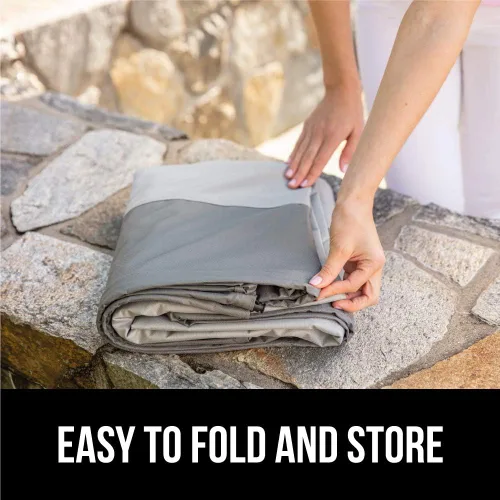 Vista 8 de GORILLA GRIP Funda impermeable grande para sofá de patio al aire libre, 90 pulgadas, juego de fundas ajustables para muebles para invierno, mantiene