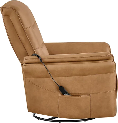 Vista 10 de KISLOT Silla reclinable eléctrica giratoria, control remoto de mano con USB Camello