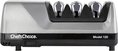 Vista 5 de Chef's Choice afilador de cuchillos profesional de 3 capas, afilador de 120 diamantes, Metal cepillado