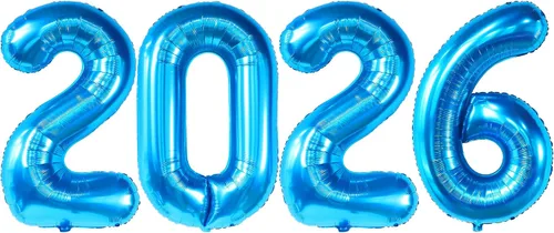 Vista 11 de Katchon, Globos gigantes dorados 2026 – 42 pulgadas Globos de Año Nuevo Números de globos 2026 Globo dorado para decoraciones de Año Nuevo Oro