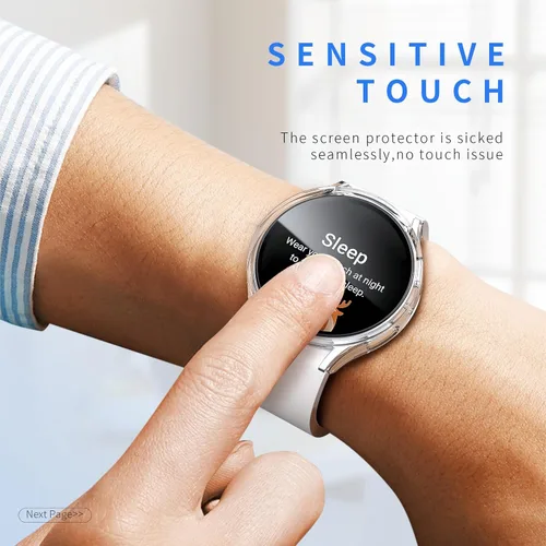 Vista 5 de Cuteey Paquete de 6+6 para Samsung Galaxy Watch 7 Protector de Pantalla de 40mm, Funda de Parachoques de PC Duro con Película de Vidrio Templado