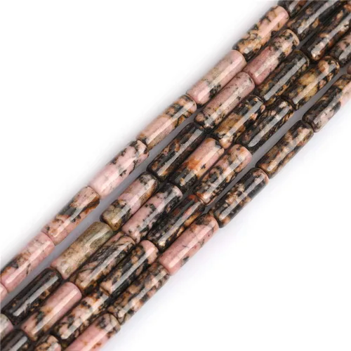 Vista 13 de GEM-Inside - Tubo de columna natural de 0.157 x 0.472 in, cuentas de piedra de lapislázuli para fabricación de joyas, 15 pulgadas