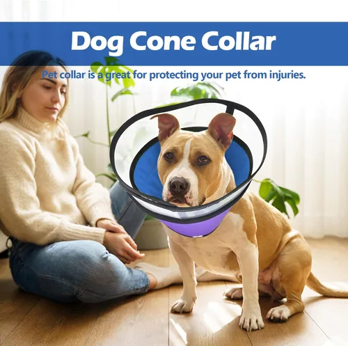 Vista 6 de Conos para perros medianos y grandes, alternativa de collar de cono suave para después de la cirugía