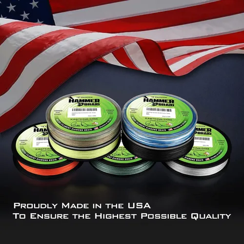 Vista 4 de KastKing Línea de pesca con trenza de martillo, línea trenzada resistente a la abrasión, fabricada en los Estados Unidos, línea superline