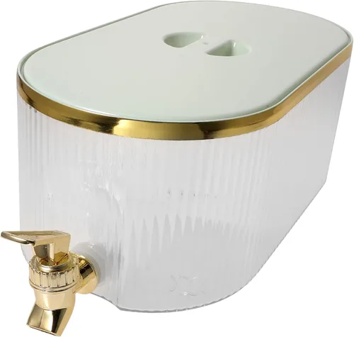 Hemoton Cubo para bebidas, cubo transparente, hervidor de agua fría, dispensador de bebidas de vidrio, jarra de té helado con boquilla, té helado,