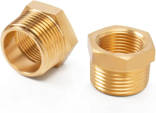 Reductor de latón, buje hexagonal roscado, adaptador de montaje de extensión resistente (3/4 macho NPT x 1/2 hembra NPT, 2)
