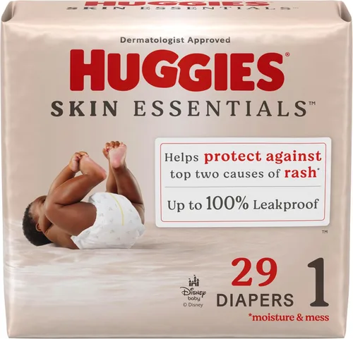 Vista 10 de Huggies Pañales talla 1, pañales Skin Essentials para bebé, talla 1 (8-14 libras), 84 unidades, el embalaje puede variar