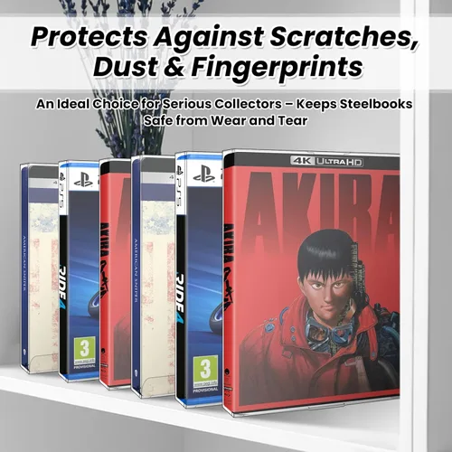 Vista 3 de Paquete de 24 fundas protectoras Steelbook compatibles con 4K UHD, Blu-Ray, video de flecha con funda deslizante, Criterion, PS3, PS4, PS5
