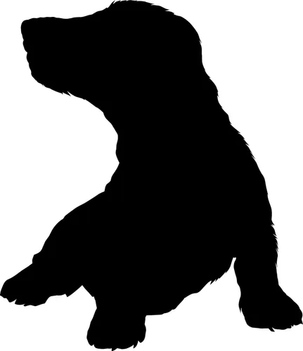 SEC Apparel Parches termoadhesivos con diseño de silueta de cachorro, letras de transferencia para camisetas, ropa de tela | (perro salchicha bebé)