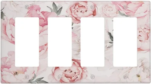 Vista 187 de Placa de Cubierta de Interruptor de Luz de 2 Posiciones Combinación de Abstracción/1 Toggle 1 Rocker Placas Decorativas de Pared de Plástico Negro