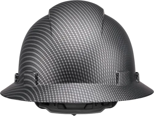 Vista 9 de Casco de seguridad con diseño de fibra de carbono y ala completa Pyramex, ajustable, tienda Acerpal