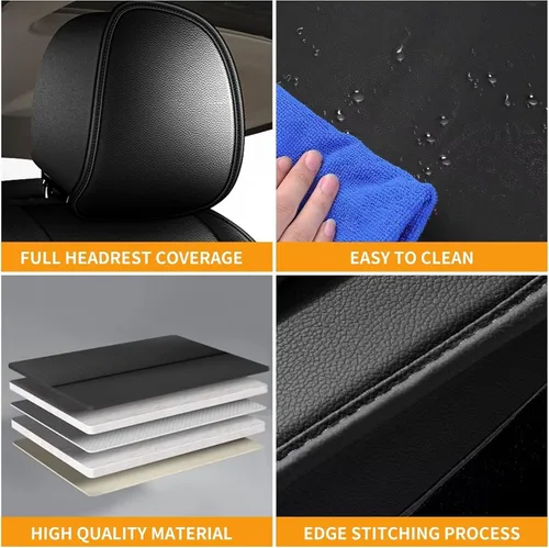 Vista 168 de Fundas de asiento para Toyota 4runner 2003-2025, fundas de asiento de automóvil de cuero impermeables, resistentes a los arañazos, fáciles