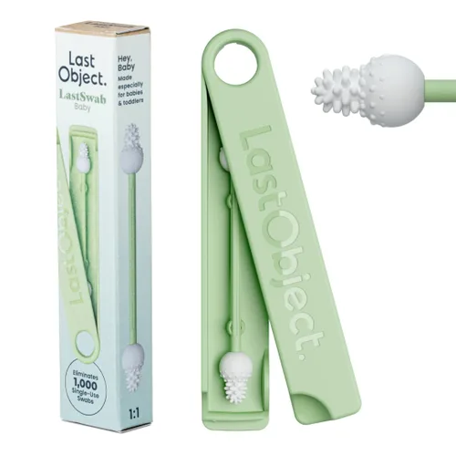 LastSwab™ - Hisopos de algodón reutilizables para bebés para recién nacidos y bebés, hisopos de seguridad de silicona suave, limpiador de oídos y