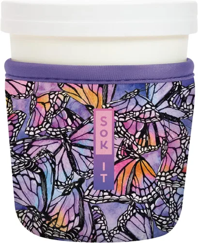 Vista 11 de Sok It IceCreamSok Cubierta de Neopreno Aislante (Floral Abstracto, Pintas de Helado Rectas)
