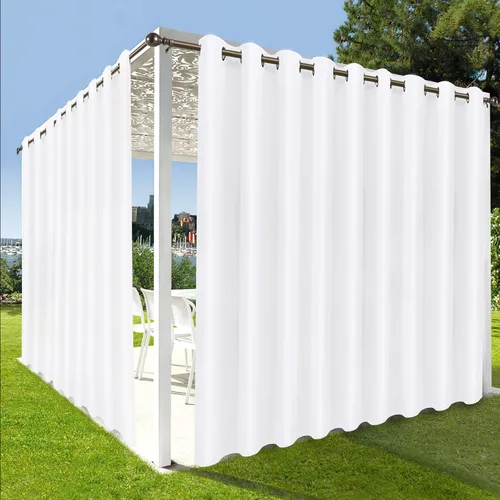 Vista 39 de OutdoorLines Cortinas impermeables para interiores y exteriores para patio – Panel de cortina de privacidad y bloqueo solar con ojales, resistente a