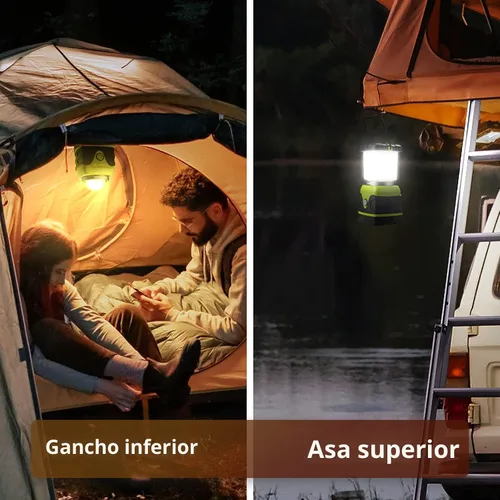 Vista 6 de Lepro Linterna LED de campamento de 1500 lúmenes, luz verde para tienda de campaña con 4 modos de luz, esenciales para camping, linterna impermeable