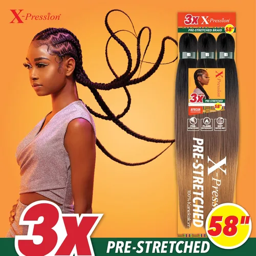 Vista 12 de Sensationnel X-Pression - Trenzas prestiradas, 3 unidades, 58 pulgadas, paquete de 1 unidad, 1B