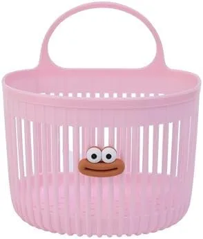 Cestas de almacenamiento de montaje en pared rosa y blanco, paquete de 2 cestas organizadoras colgantes para cocina, despensa, baño y garaje,
