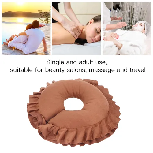 Vista 4 de Almohada facial en forma de U, almohada de masaje facial, cojín de cuello en forma de U, almohada de mesa suave para sala de belleza, masaje de spa