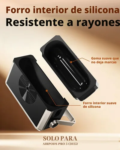 Vista 8 de OATSBASF Funda para AirPods Pro 3, funda para tocadiscos retro compatible con AirPods Pro de 3ª generación (2025), cubierta de protección completa