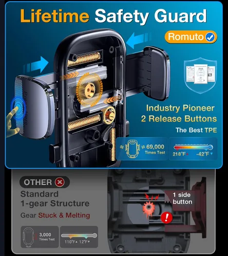 Vista 7 de Romuto Soporte de teléfono para automóvil 【Succión más fuerte】 Soporte de teléfono para teléfono celular de automóvil para tu automóvil, accesorios