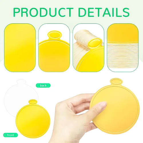 Vista 3 de MotBach 50 piezas de mini tablas de pastel, 8,9 cm, doradas, redondas, base circular de cartón para pastel, mini tabla circular de postre, pequeñas