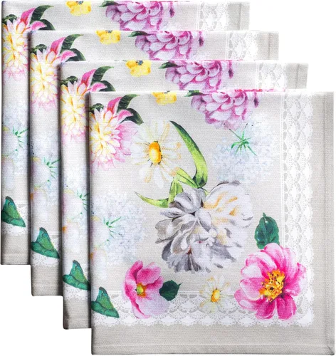 Vista 50 de Maison d' Hermine - Juego de 4 servilletas 100 % de tela de algodón lavable, decorar o regalar, hogar, cocina, comedor, fiestas de cóctel