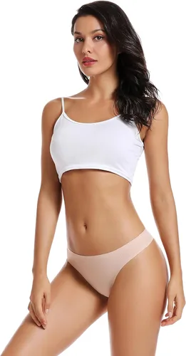 Vista 6 de voenxe - Tangas para mujer, sin costuras, invisibles, sin líneas, transpirables, cómodas, paquete de 5unidades