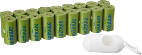 Vista 9 de AmazonBasics Bolsas Mejoradas para Desechos de Perro con Dispensador y Clip para Correa - 270 Unidades, Mango Brasileño