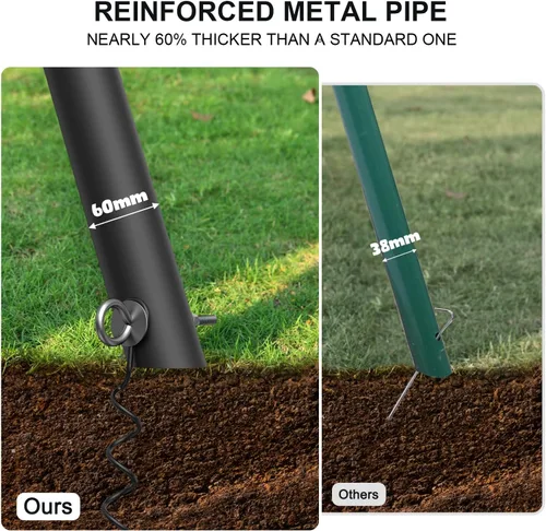Vista 2 de Hapfan Juego de columpios resistentes de 600 libras con 1 columpio de plataforma, 2 columpios de cinturón, un juego de columpios de metal con marco