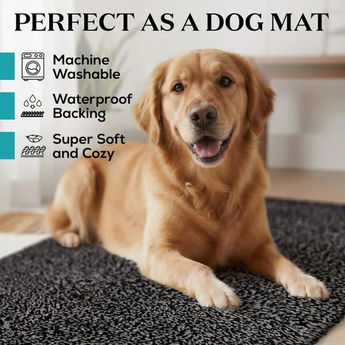 Vista 2 de Tapete de Puerta Interior de Microfibra Premium – 20"x30" Tapete de Entrada Lavable, Antideslizante, Respaldo Impermeable, Súper Absorbente, Tapete