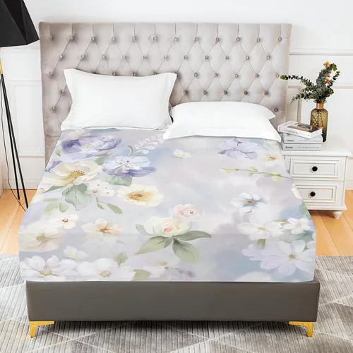 Vista 16 de YIYEA Sábana bajera ajustable de microfibra de doble cepillado de alta calidad, tamaño individual, sábana bajera ultra suave, encogimiento, Blanco