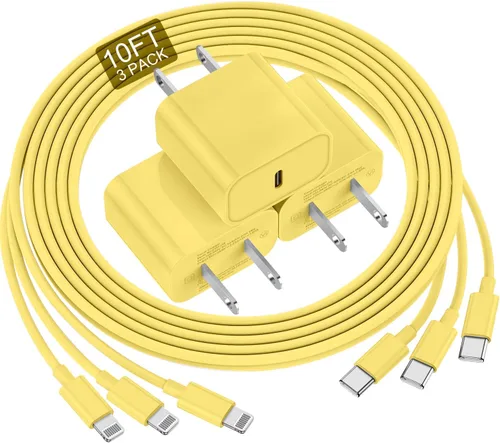 Vista 9 de Cargador de teléfono de carga rápida de 6 pies, bloque de cargador USB C rápido de 20 W con cable USB C a Lightning de 6 pies de longitud
