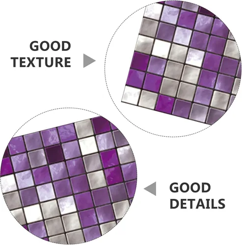 Vista 3 de IMIKEYA 10 calcomanías 3D para azulejos de mosaico autoadhesivos, removibles, papel tapiz decorativo de PVC, calcomanías cuadradas para cocina