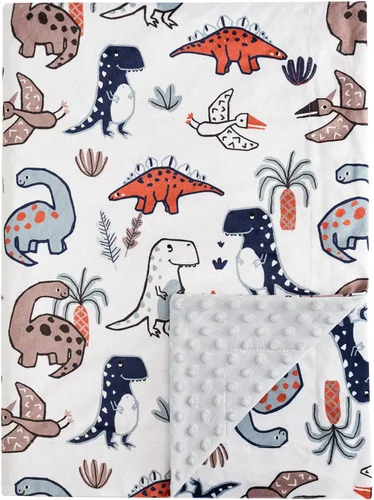 Vista 16 de PHF Minky - Manta de bebé para niños, 30 x 40 pulgadas, suave, de doble capa, con animales del bosque, manta de recepción para cama neutral, bebé