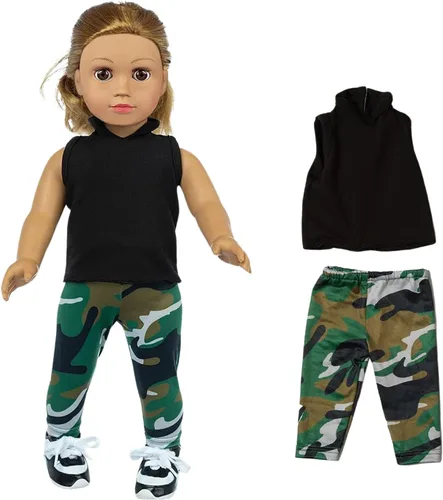 Vista 9 de 22 piezas de ropa de muñeca americana de 18 pulgadas, regalos y accesorios, para muñecas de 18 pulgadas, incluye 10 juegos de ropa de muñeca