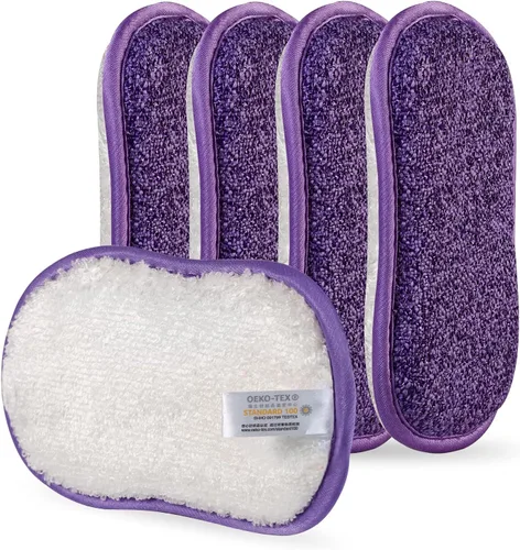 Vista 11 de 10 paquetes de esponjas de cocina para fregar sin rasguños, paños multiusos, esponja con un poder de estropajo resistente - Limpieza sin esfuerzo