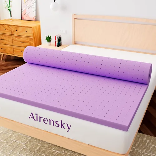 Vista 8 de Airensky Cubrecolchón de Espuma Viscoelástica de Gel Refrescante de 2 Pulgadas, Tamaño Individual - Cubrecolchón Certificado CertiPUR-US, Alivio